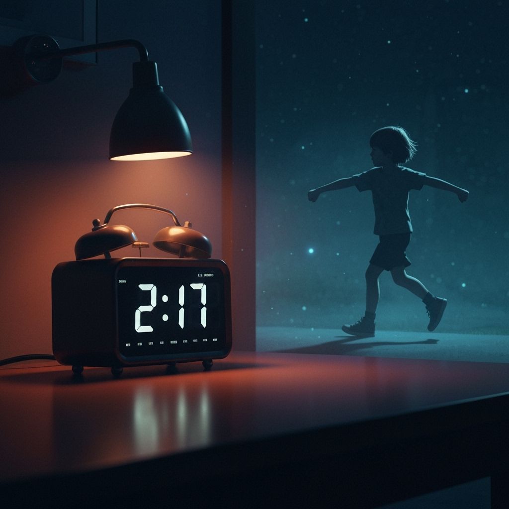 Surreal Night Scene: "2:17" and a Child's Ethereal Flight