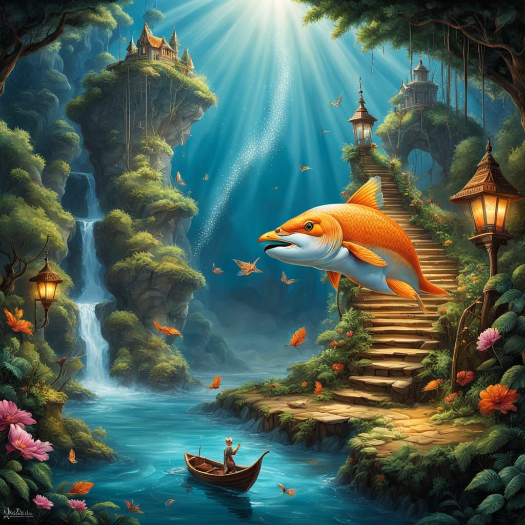 Enchanted Dreamscape in Vibrant Watercolors