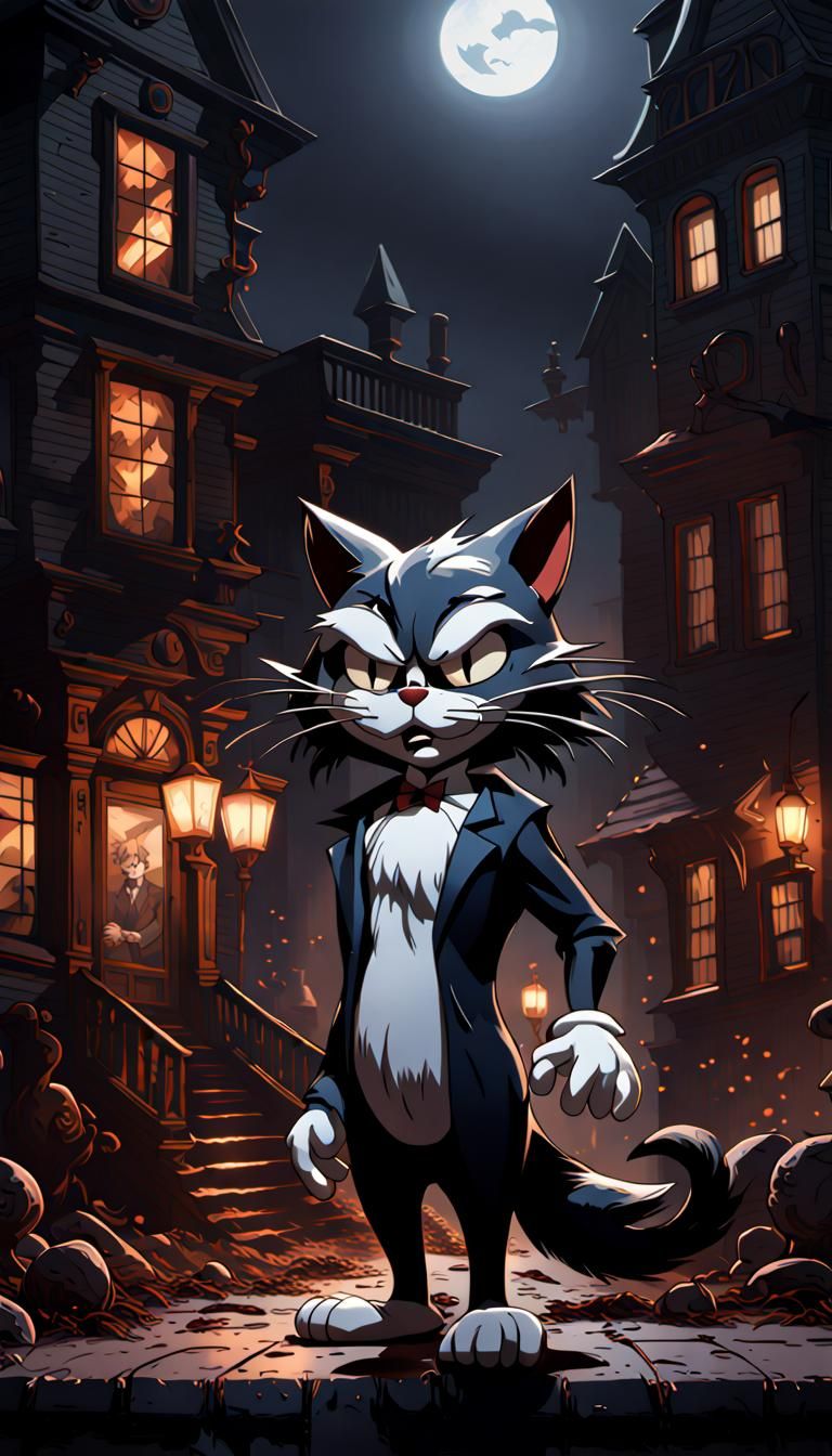 Demonic Sylvester the Cat: Dark Looney Tunes