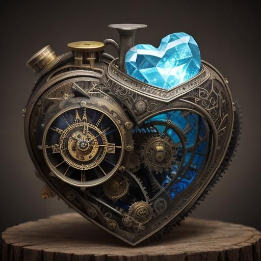 Steampunk Crystal Heart Engine