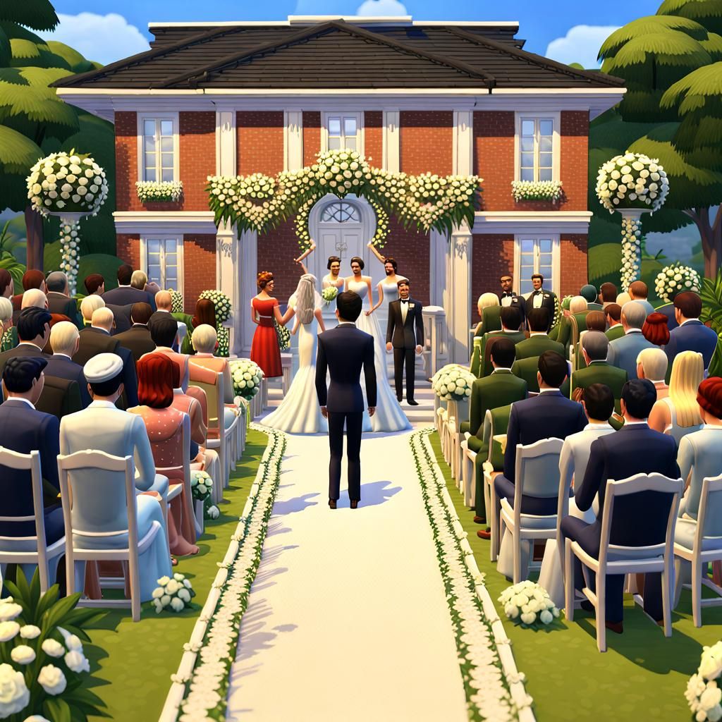 Couple's Wedding in The Sims 4 Style