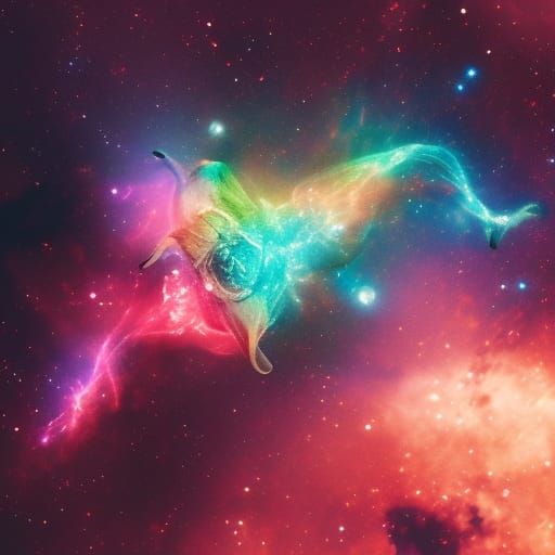 Cyberpunk Goat Constellation Nebula in Neon