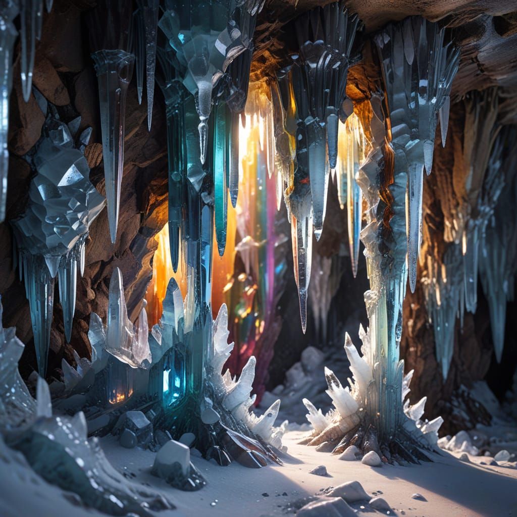 Translucent Stalactites with Rainbow Prism Effect