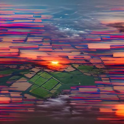 Golden Sunset Over English Fields