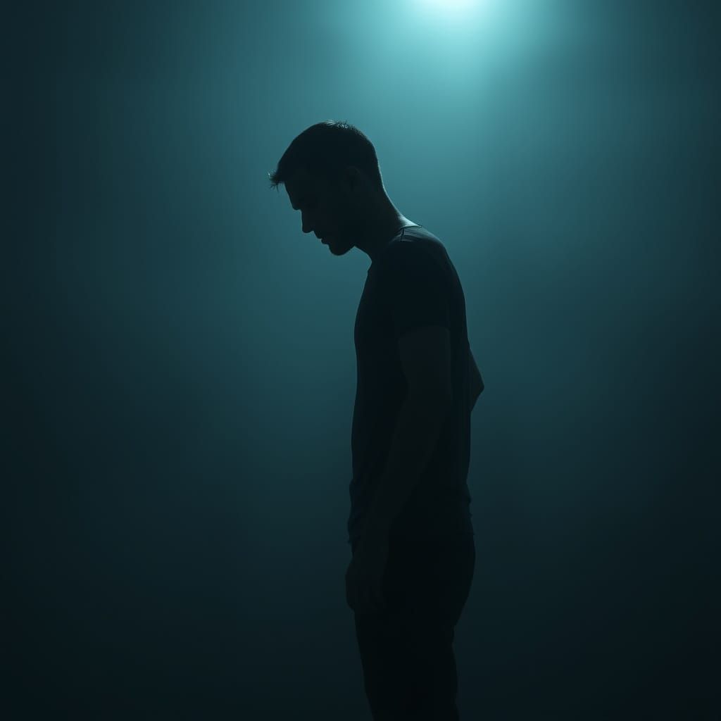 Intimidated Person in Moody, Cinematic Lighting