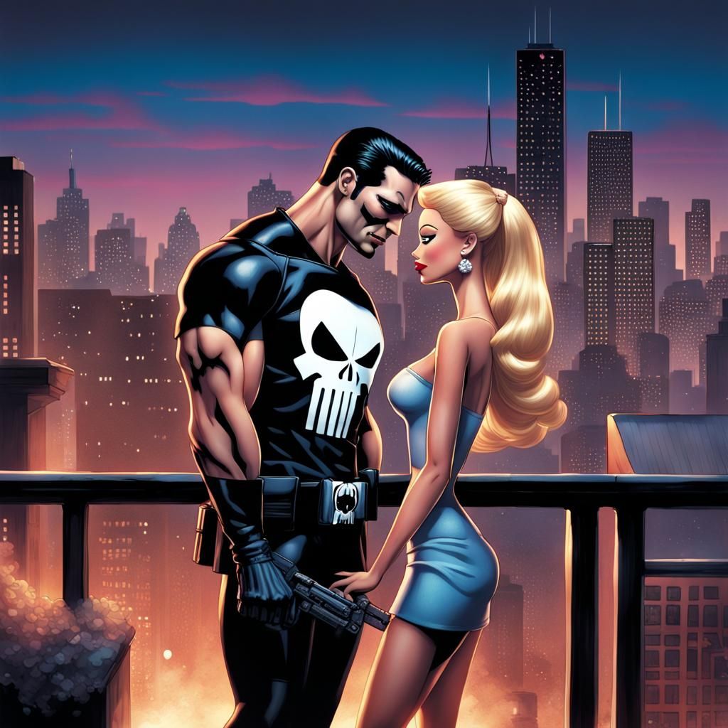Punisher and Barbie's Romantic Rooftop Date