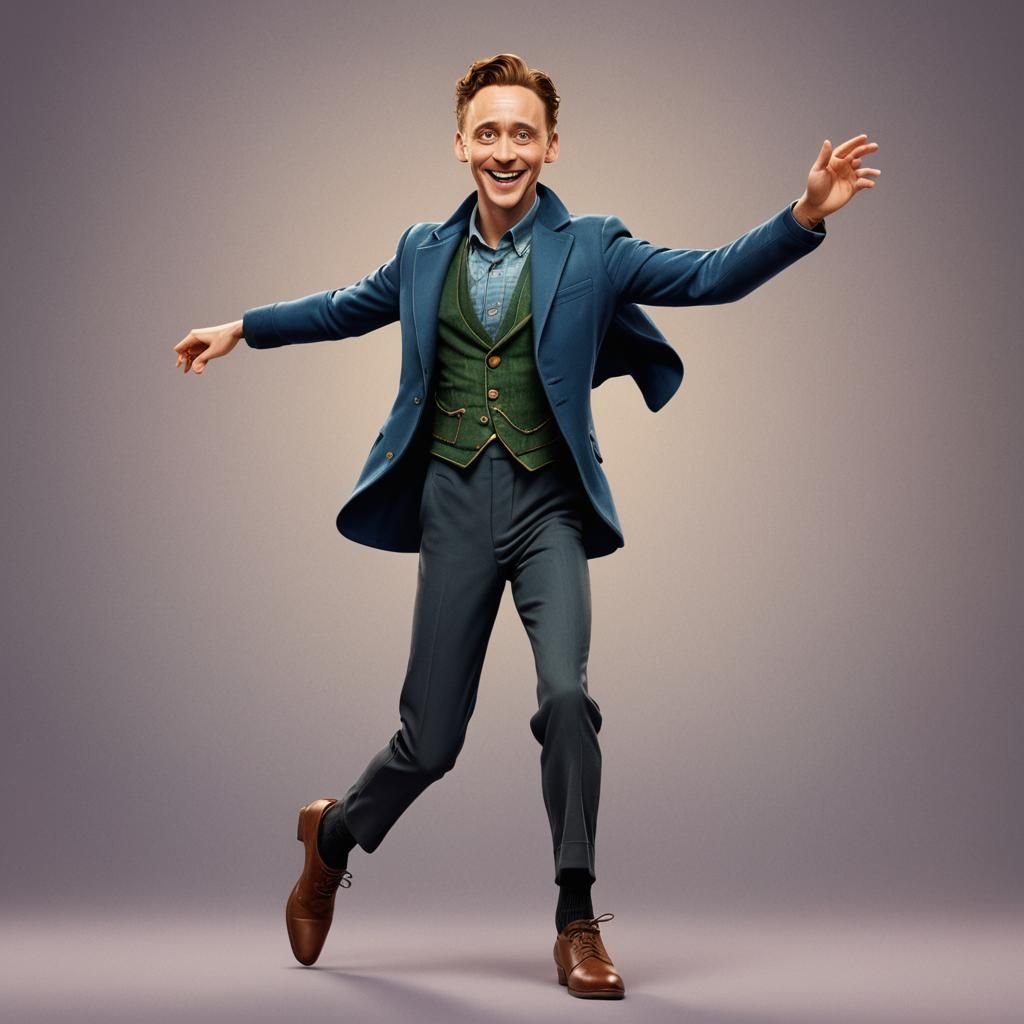 Tom Hiddleston as Child Dancer, 3D Digital Art