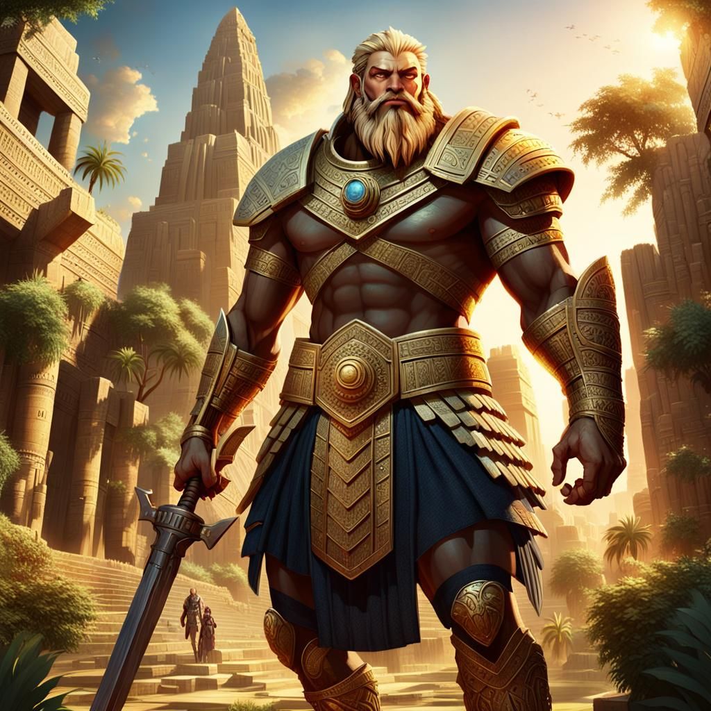 Gilgamesh in Ancient Mesopotamia: Epic Fantasy Art