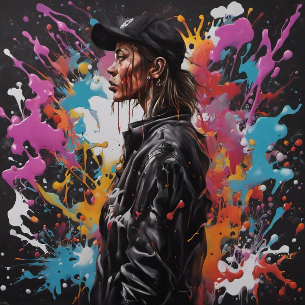 Battle Dog in Graffiti Street Art Style