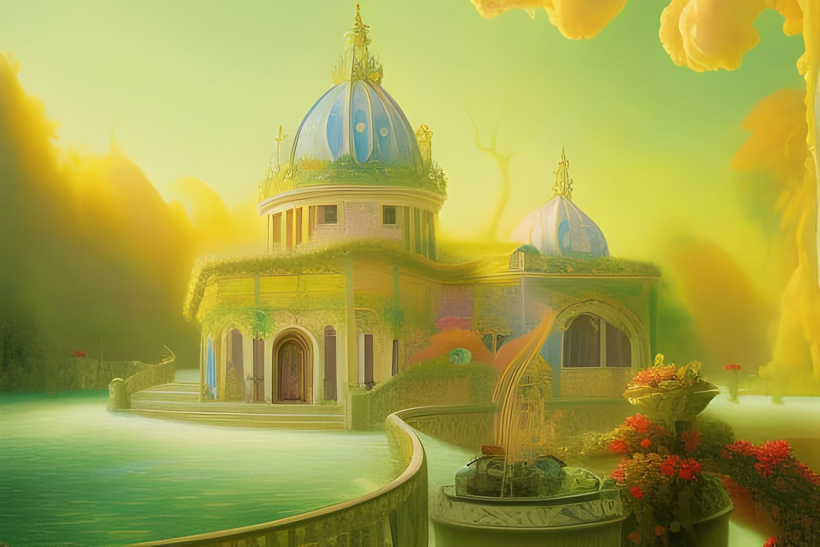 Fairy in Venetian Opera House, Pastel Art Nouveau