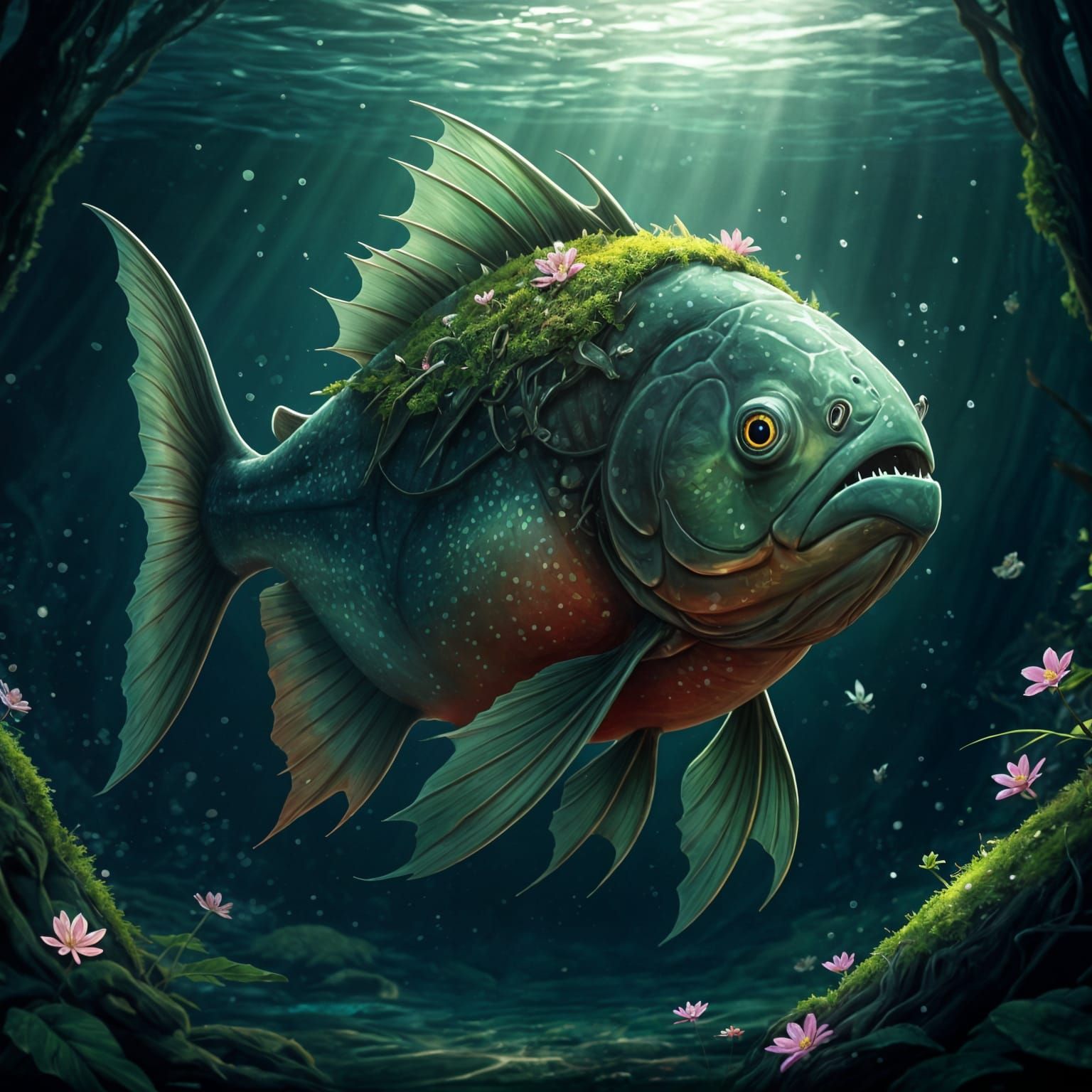 Mystical Piranha Druid in Wild Shape Form
