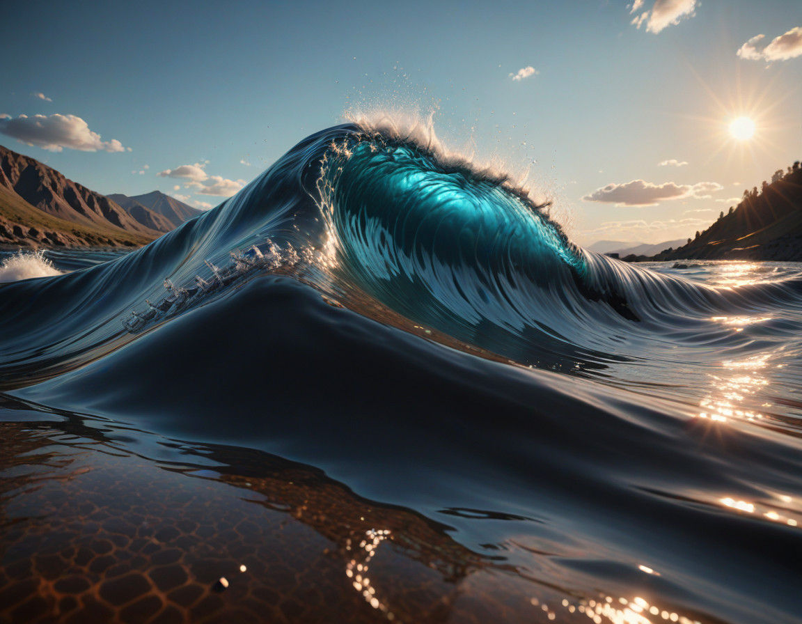 Surreal Coffee Landscape in Hyper-Realistic Style