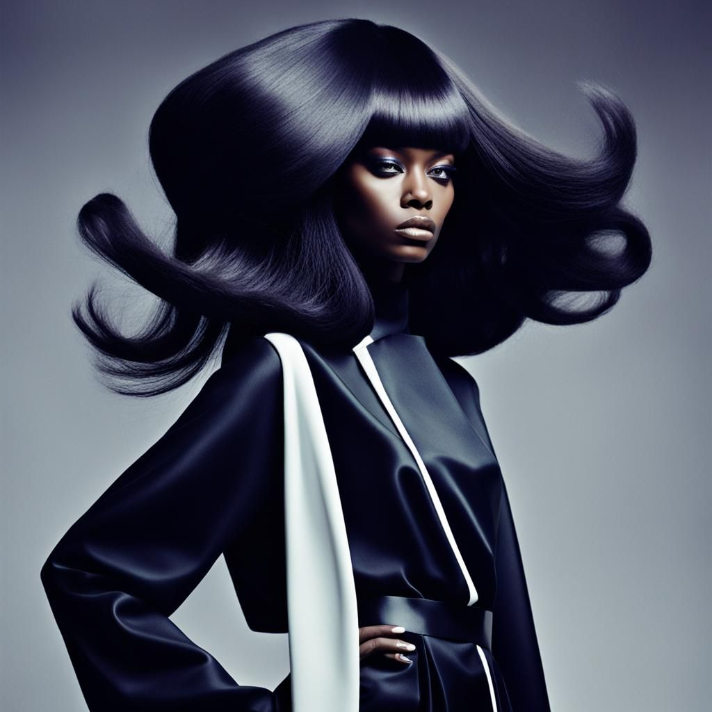 Futuristic 60's Mod Fashion Editorial with Black Woman