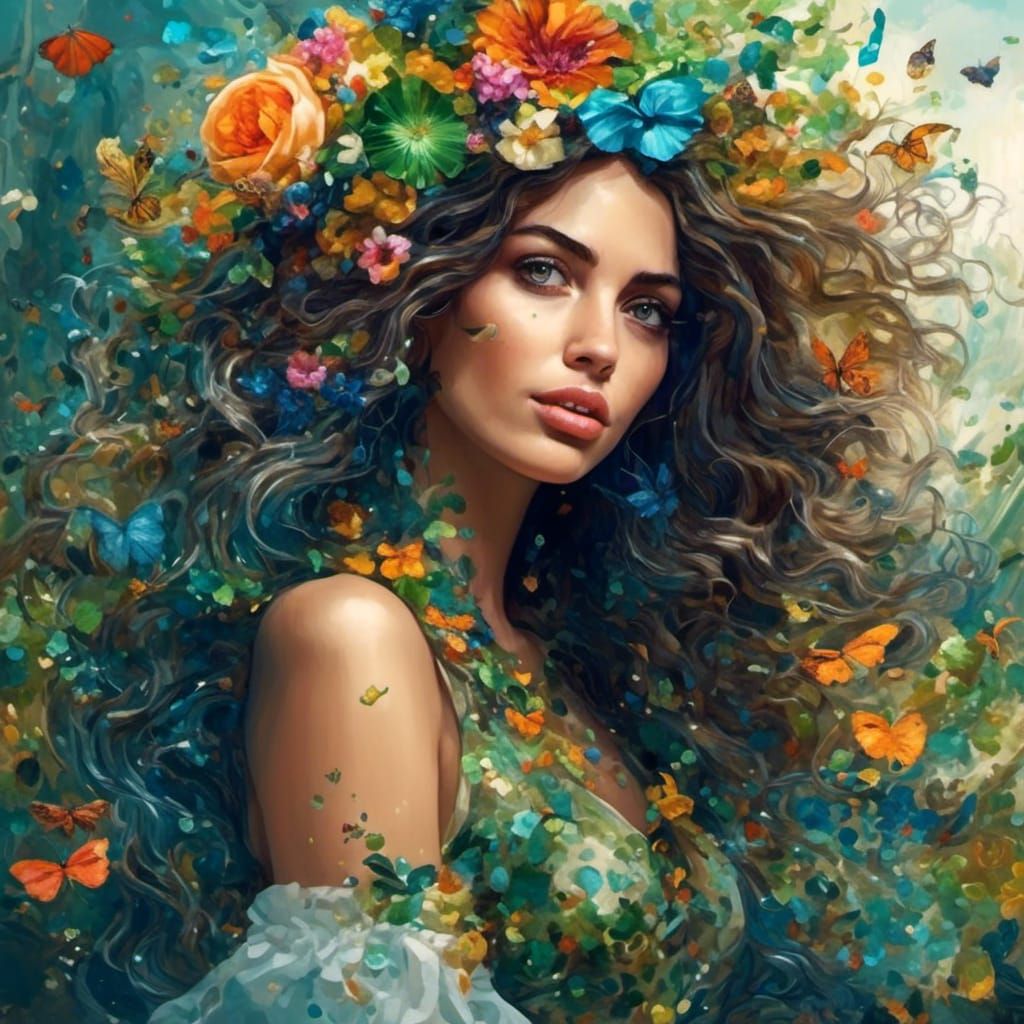 Hyperrealistic Portrait of Sophia, Emerald-Eyed Beauty