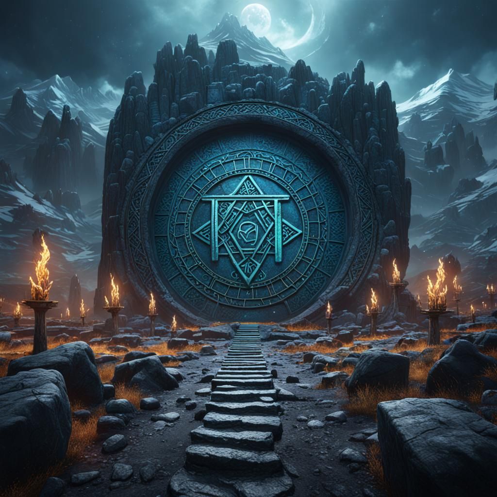 Elder Futhark Runes: Detailed Fantasy Concept Art