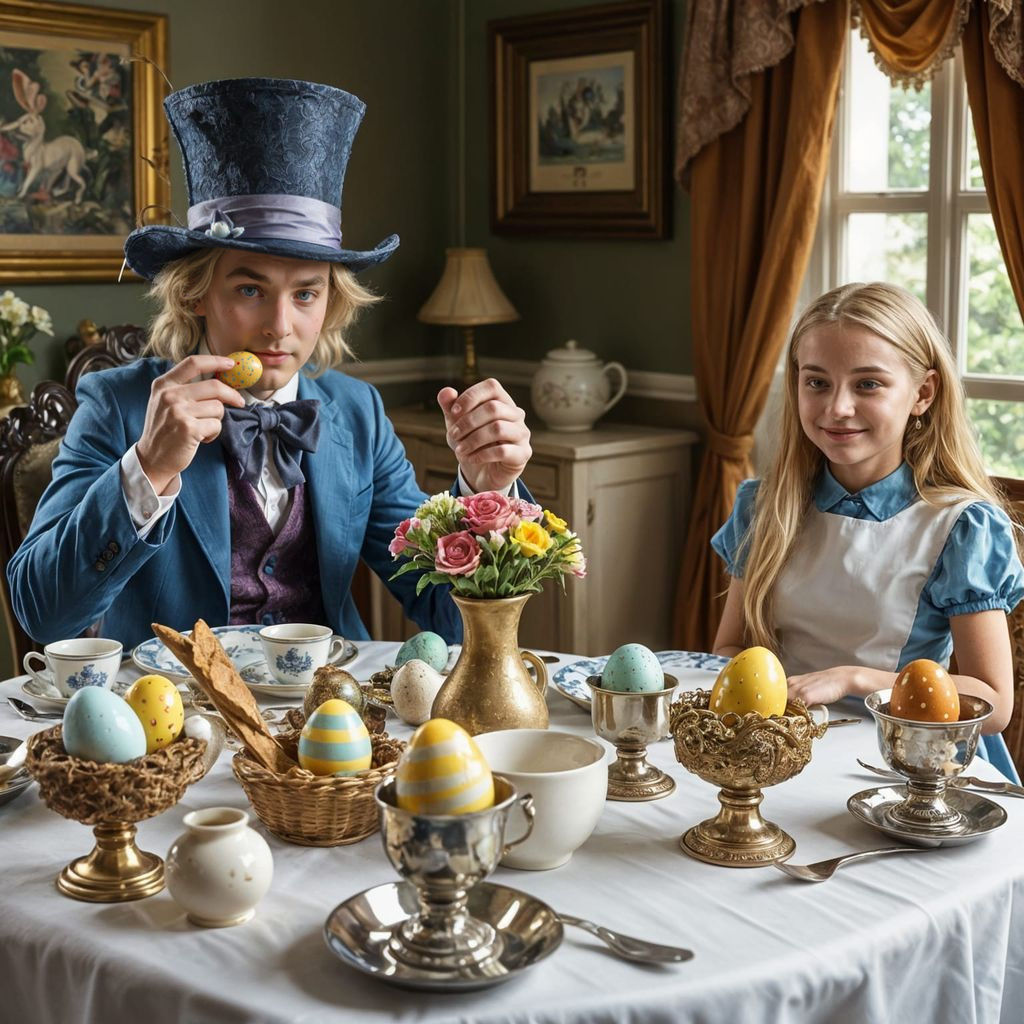 Easter Wonderland: Mad Hatter's Tea Party in Full Bloom