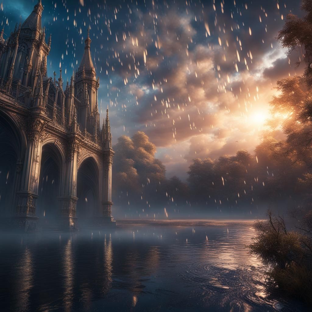 Heavenly Tears: Cinematic Sparkle in 8K Resolution
