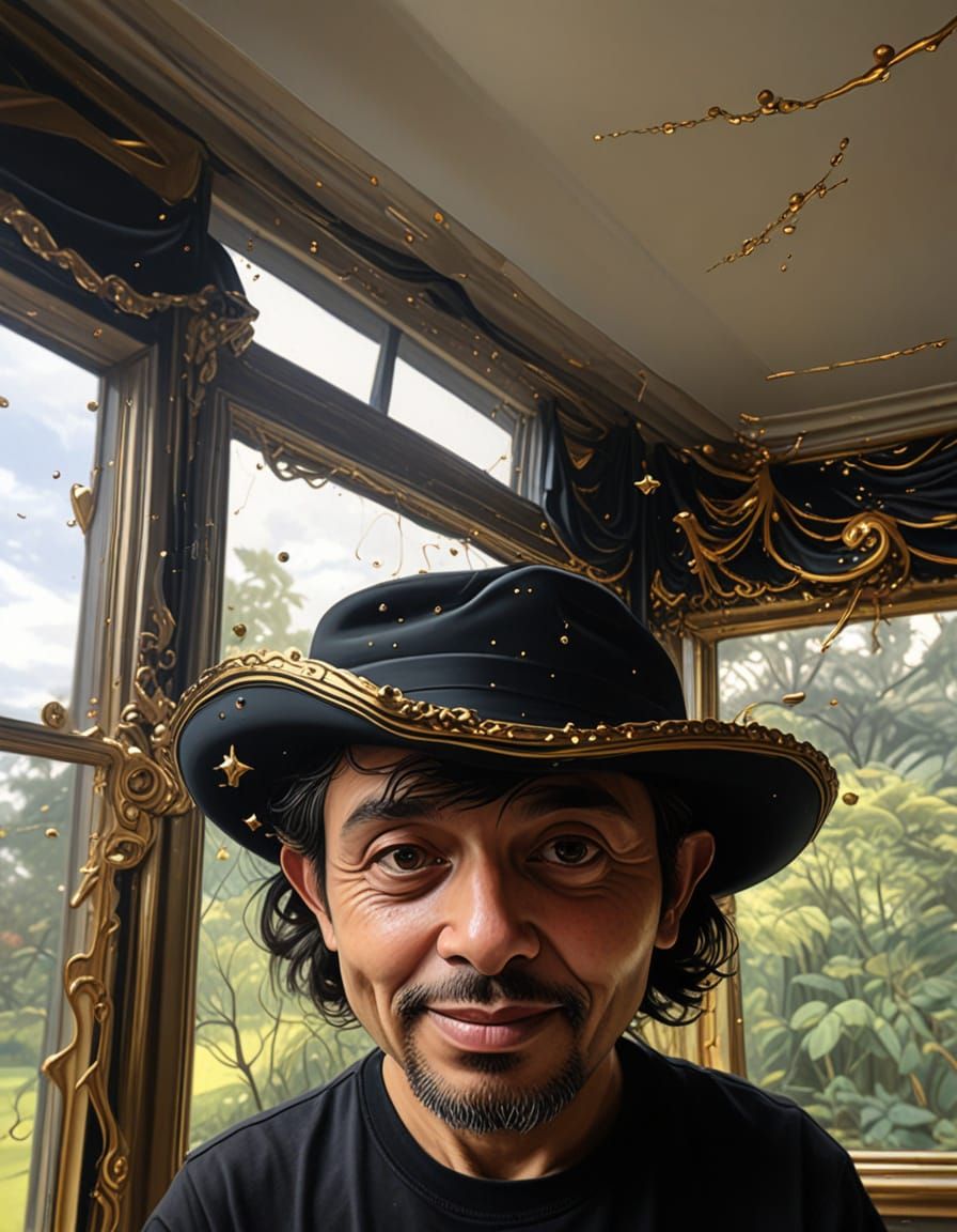 Whimsical Dance Party in a Melting Oil Painting