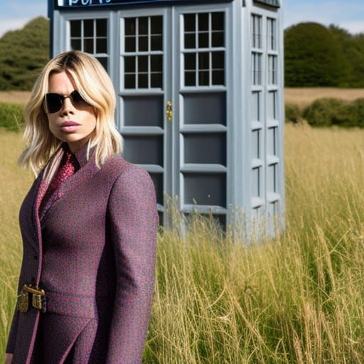 Rose Tyler in Field with TARDIS, Professional Photography