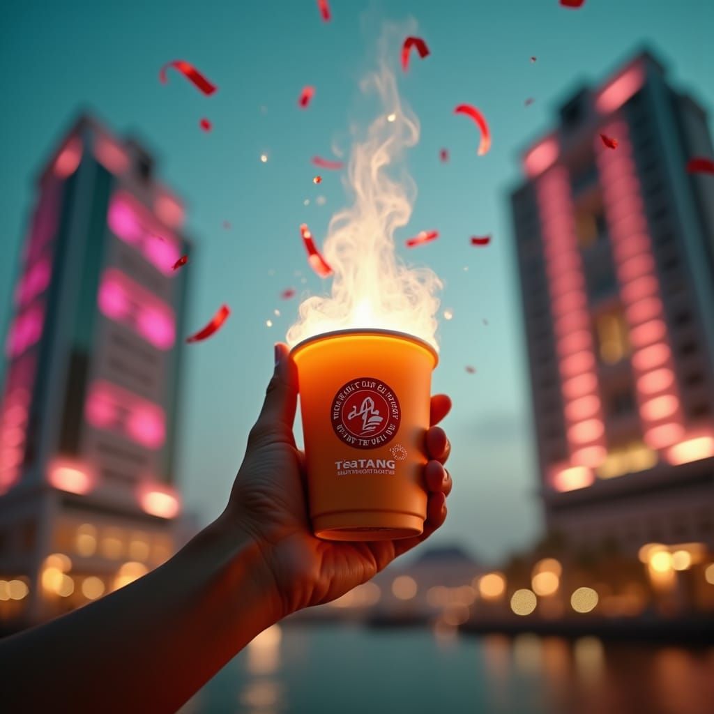 Tea Tang Hot Chocolate at Sunset