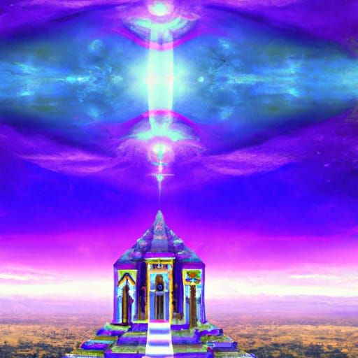 Futuristic Zoroastrian Castle in Fifth Dimension