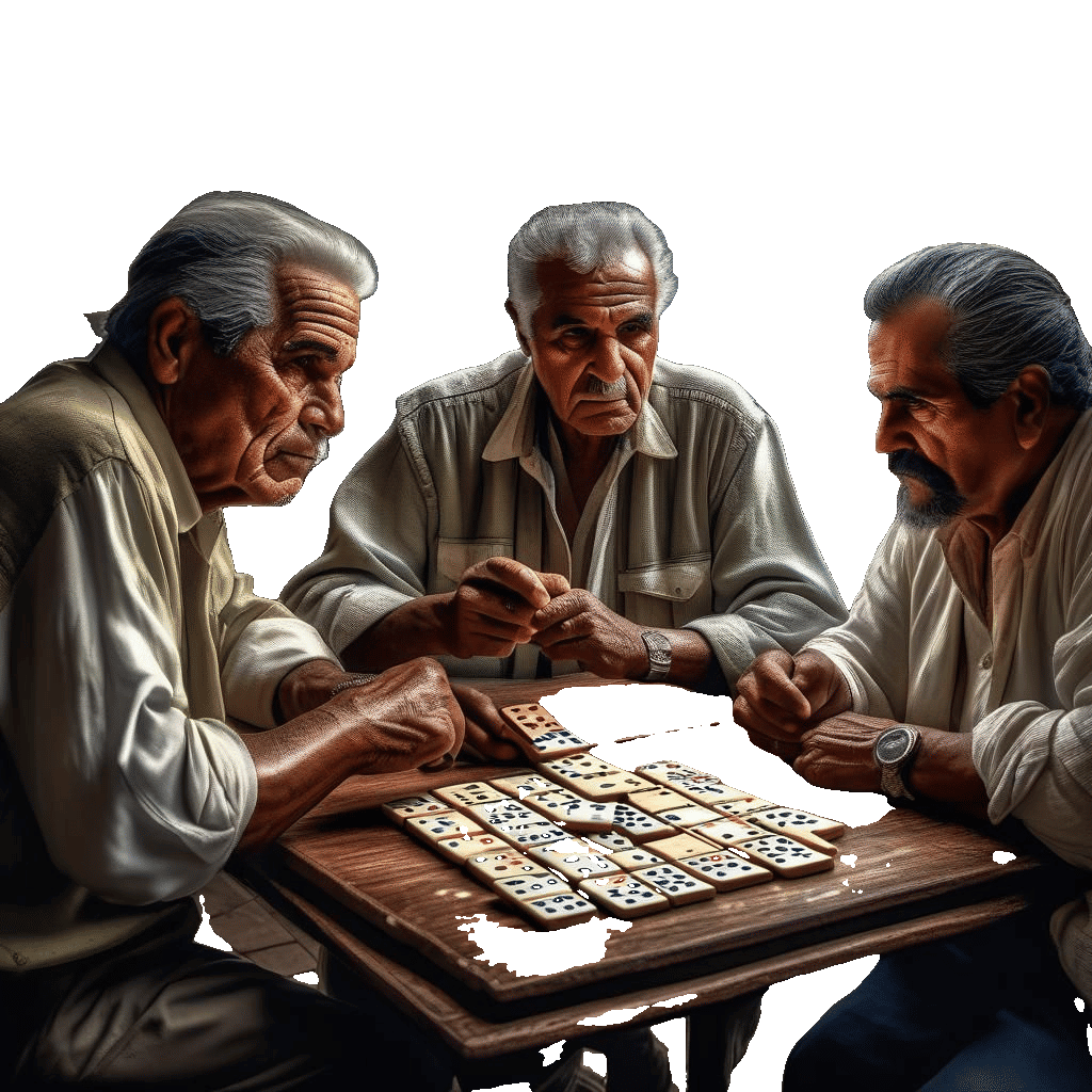 Cuban Domino Game in Hyperrealistic Style