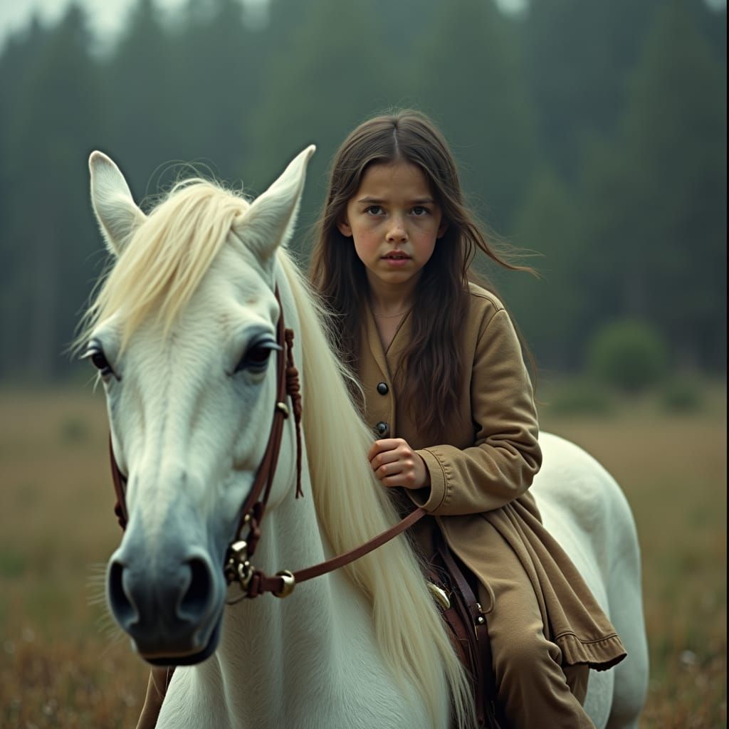 Boy on White Horse: Cinematic Film Still