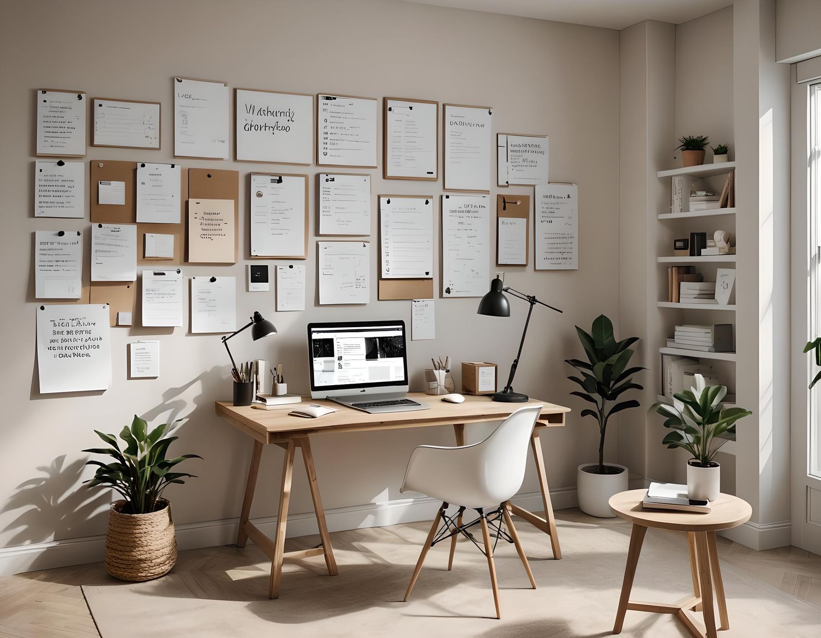 Minimalist Home Office with Natural Light