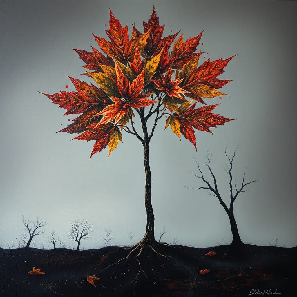 Surreal Glitter Reflection in Salvador Dali Style