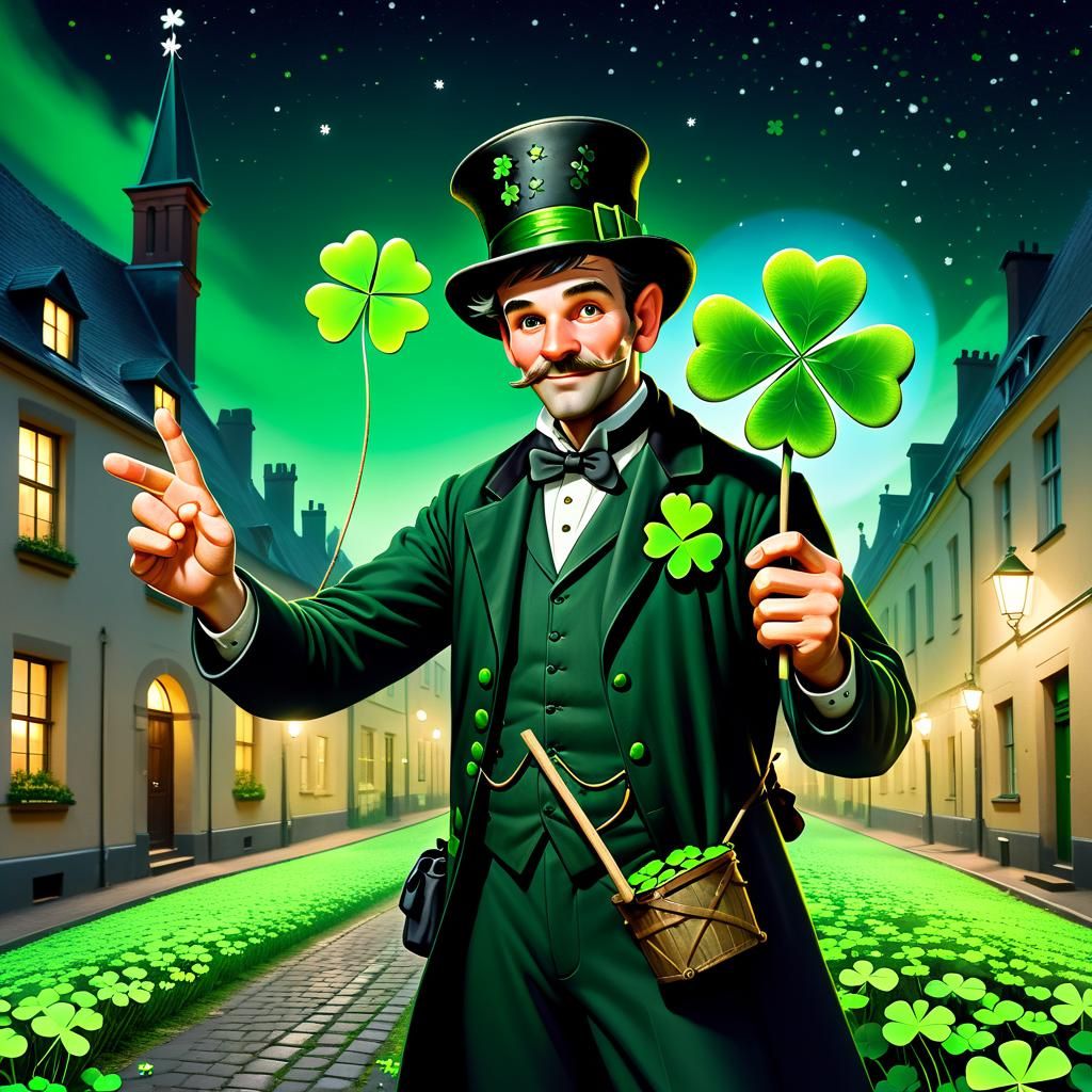 Schornsteigfeger 4 blättriges Kleeblatt bringt Glück 🍀