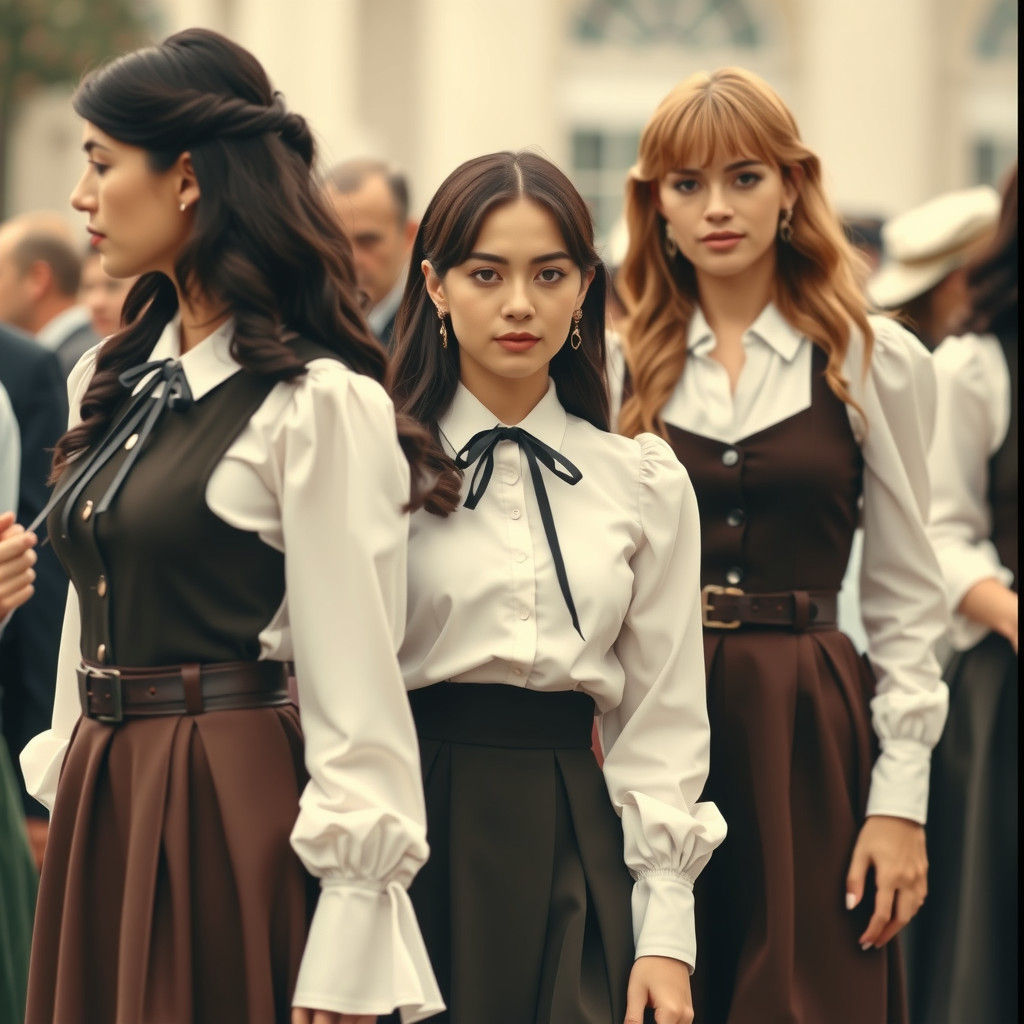 Gilded Age Women in Period Fashion