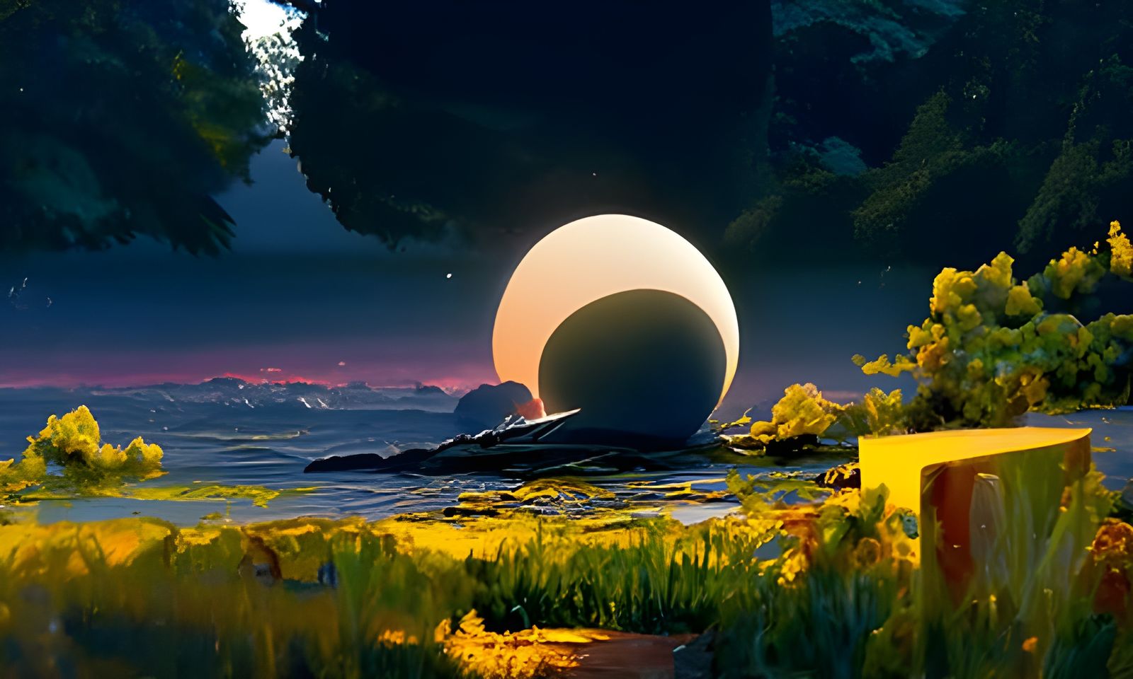 Surreal Moon Void Landscape: A Digital Masterpiece
