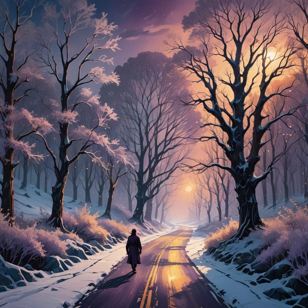 Icy Road to Light: Fantastical Concept Art