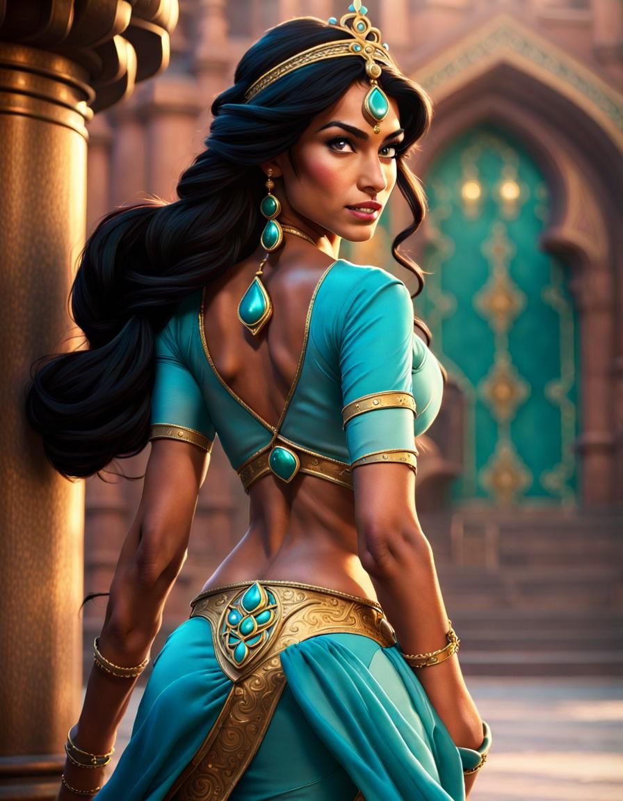 Princess Jasmine in Action: Cinematic 8k Photo