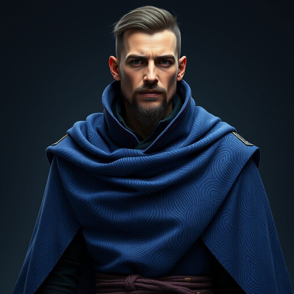 Man in Fingerprint Cloak Digital Art