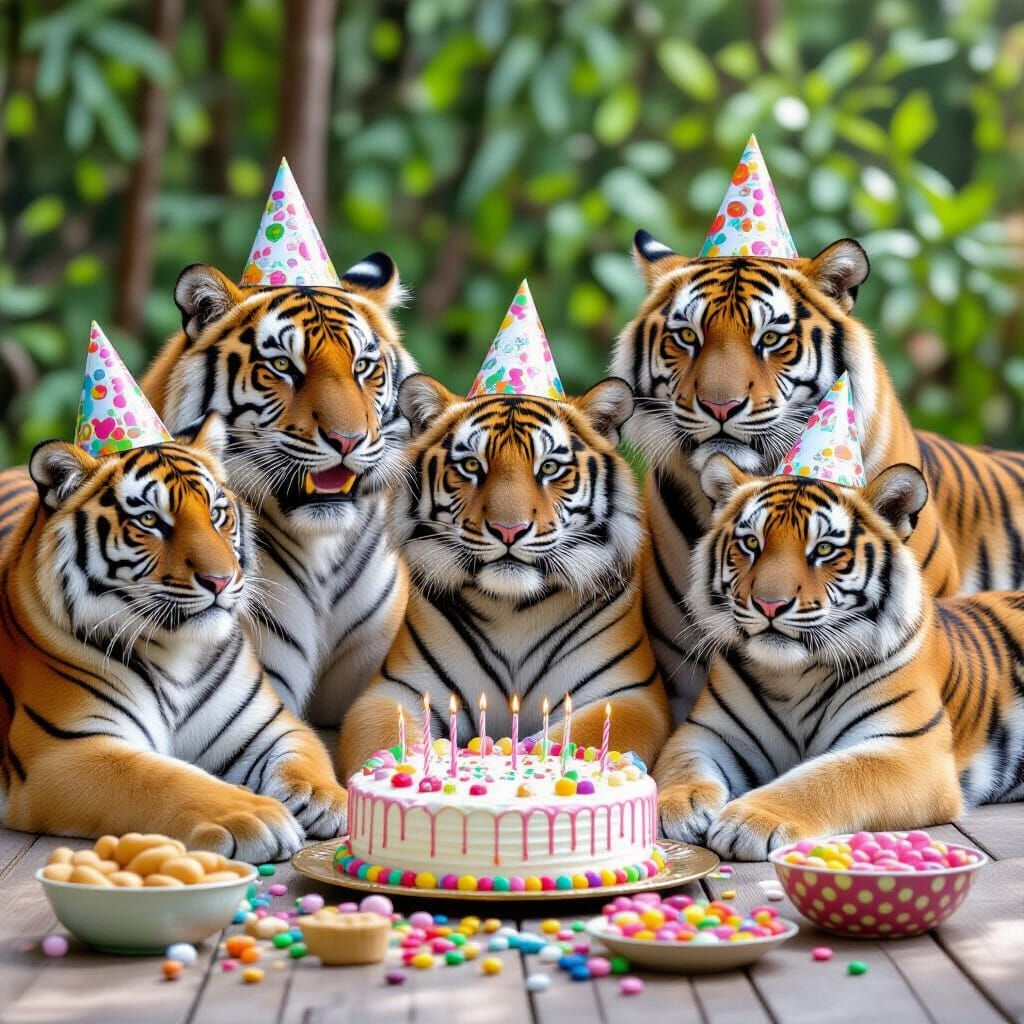 Tigers Celebrate Birthday with Snacks and Candy