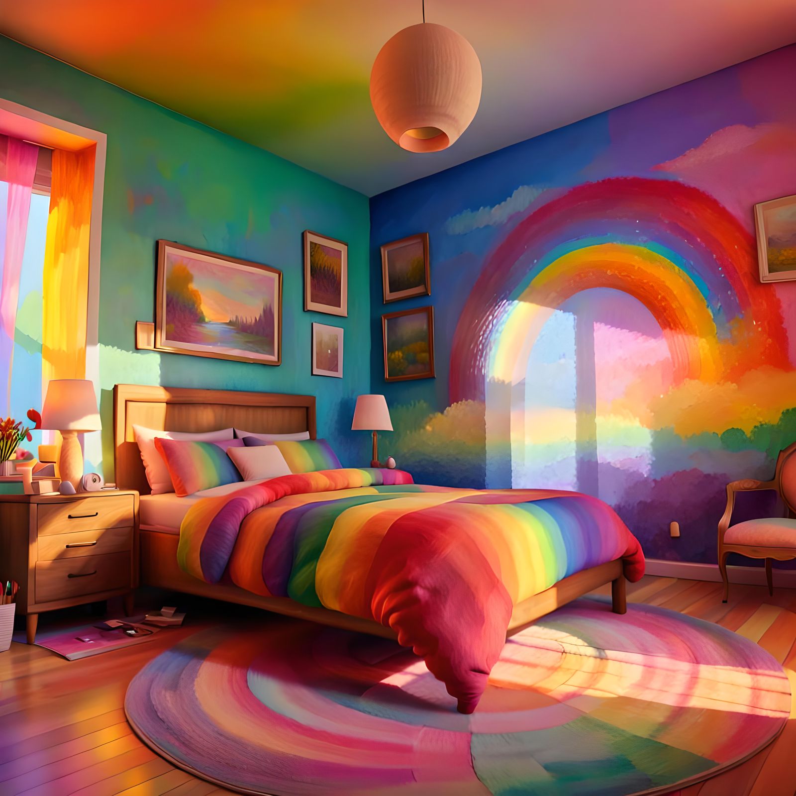 cozy rainbow room 🌈