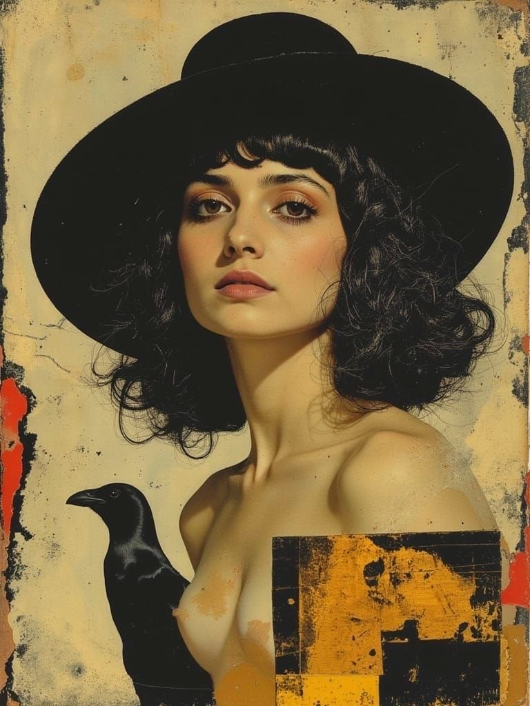 Woman in a Vivid, Surreal World with Geometric Patterns