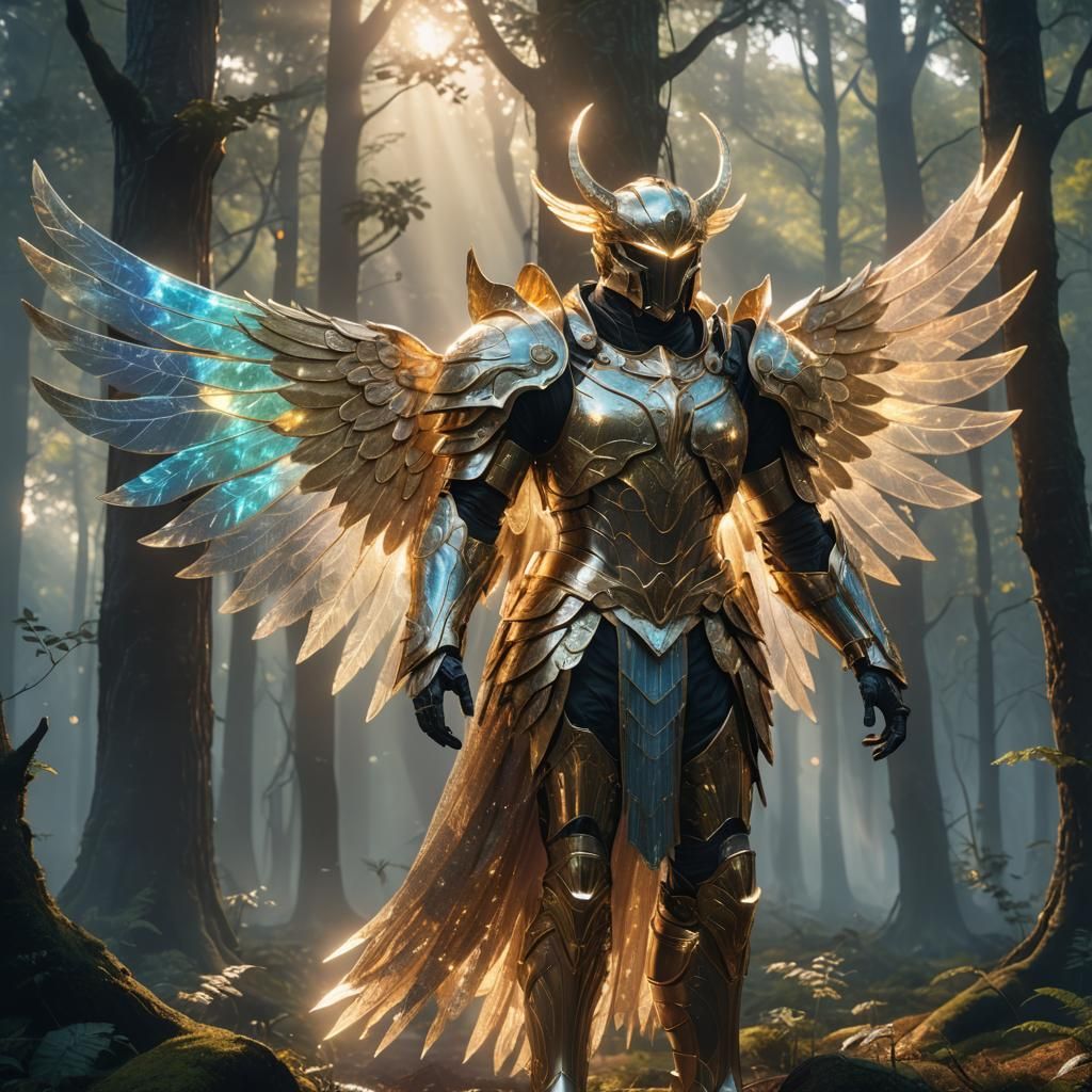 Celestial Being in Mystical Forest: Digital Art