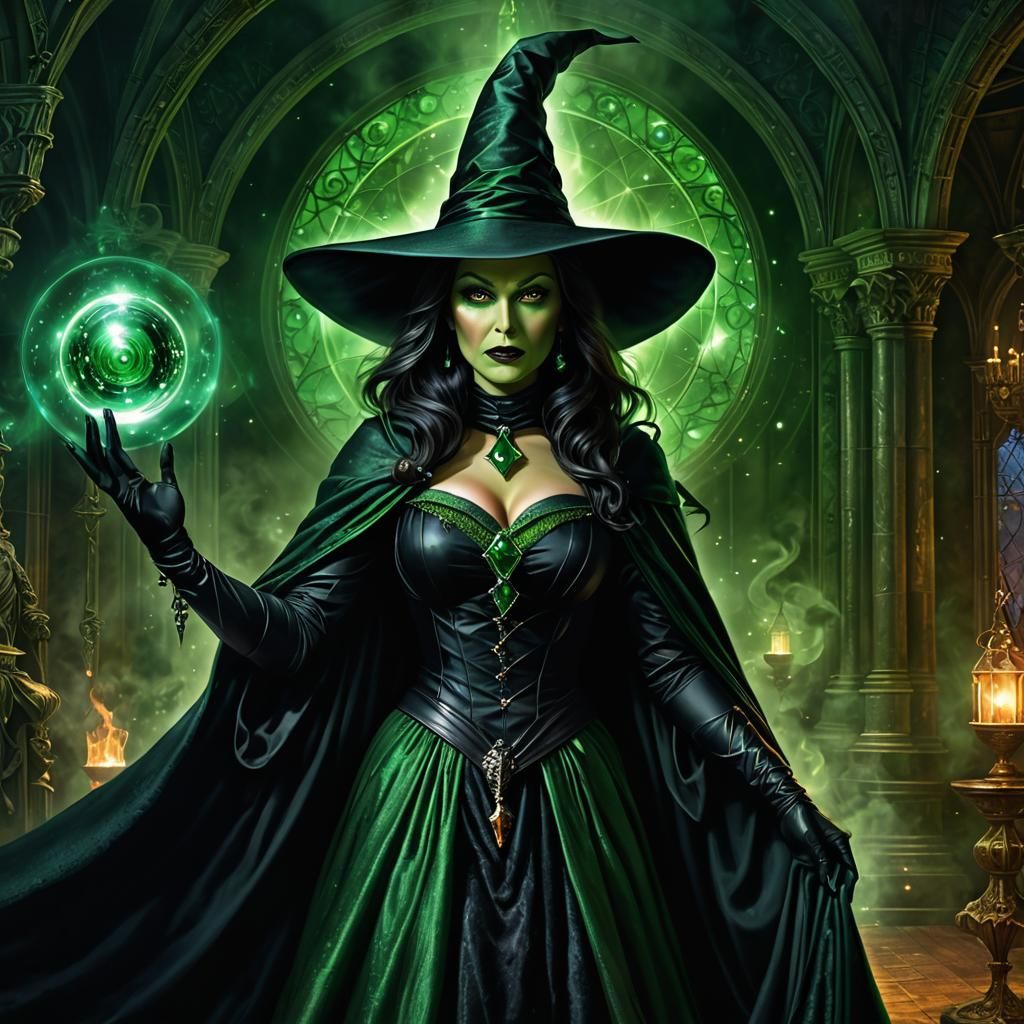 Wicked Witch as Alluring Emerald Sorceress