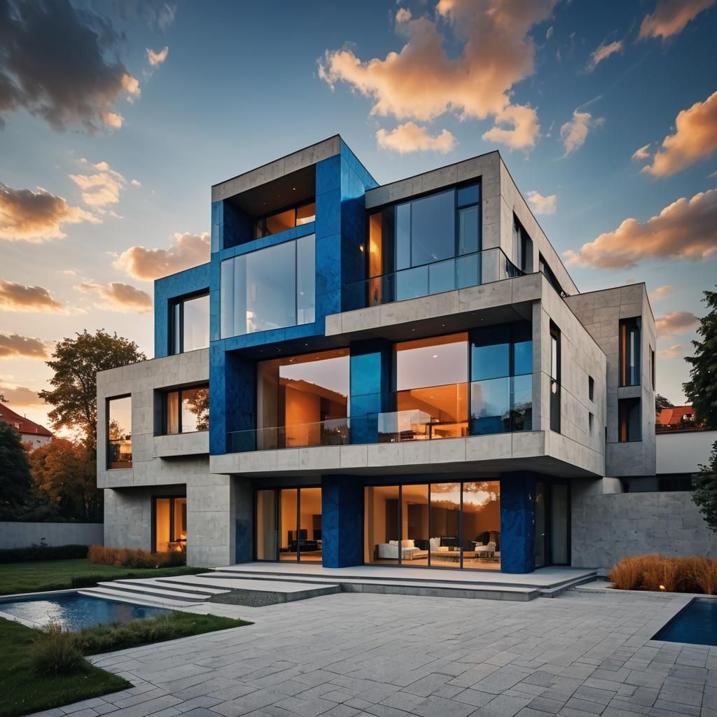 Modern Glass Villa in Prague: Photorealistic Architecture