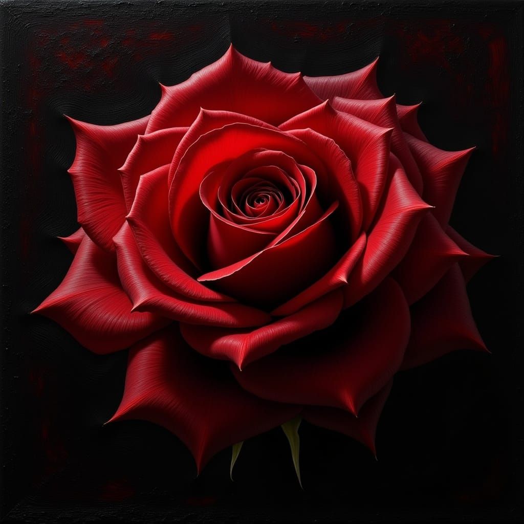 Painterly Rose Portrait with Dramatic Chiaroscuro Lighting