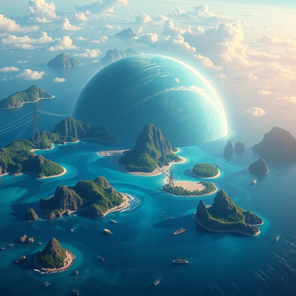Aqua Nova (Eden System):

Description: A predominantly ocean world with numerous archipelagos and a warm, humid climate....