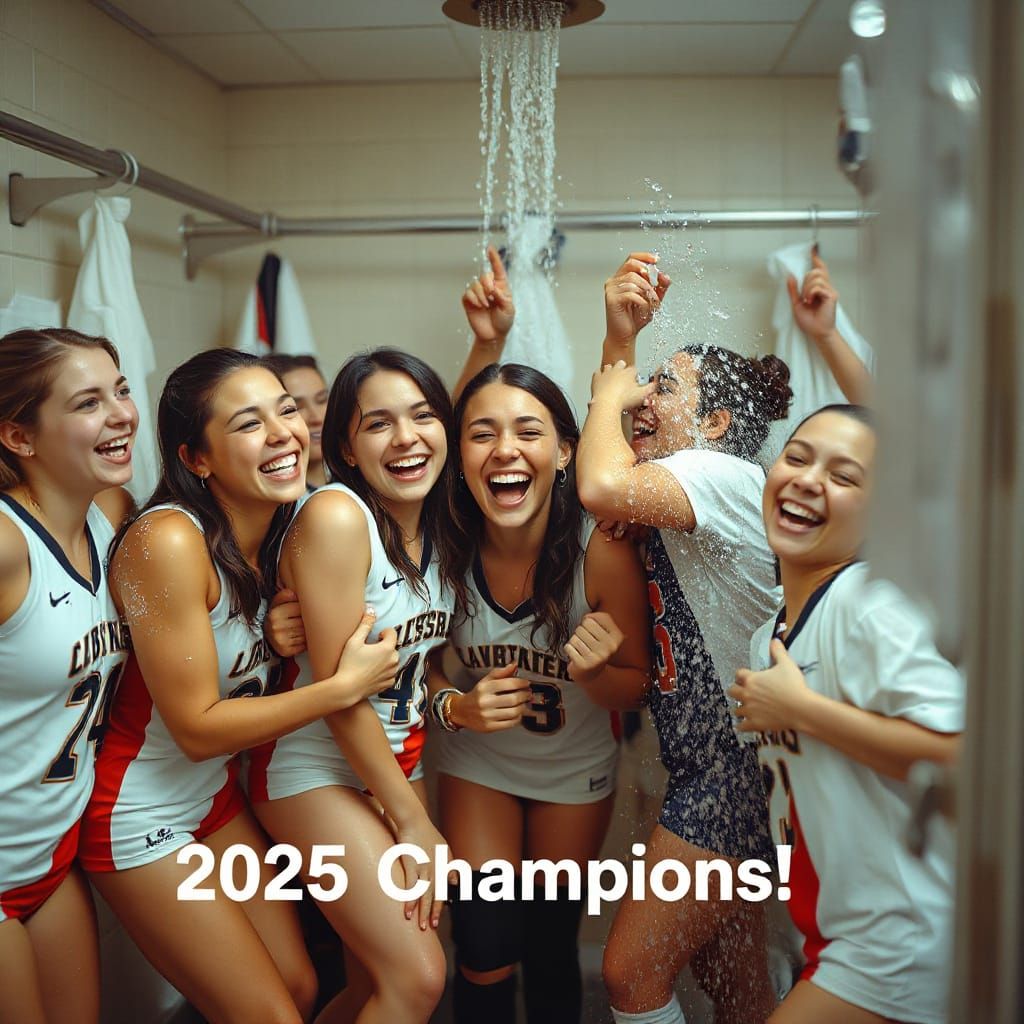 Joyful Team Celebrates Victory in Steamy Locker Room Shower