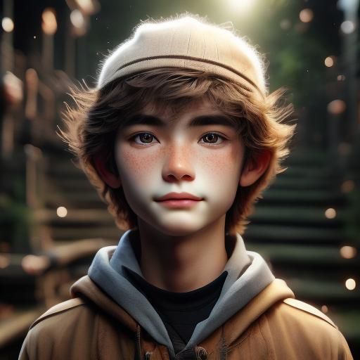 Boy Portrait in 8K Resolution with Natural Lighting