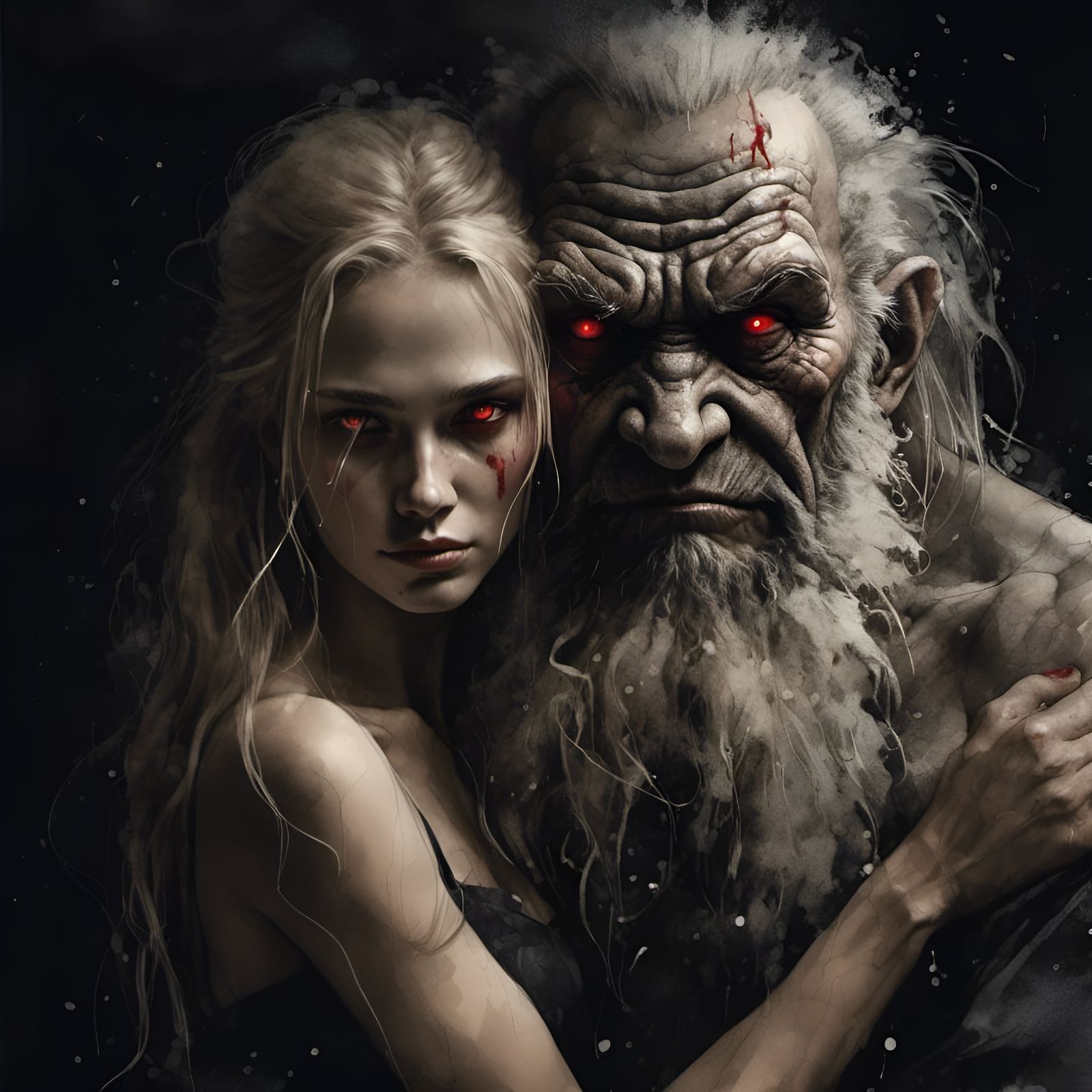 Troll and Bride: Abstract Ink Drawing in 3D