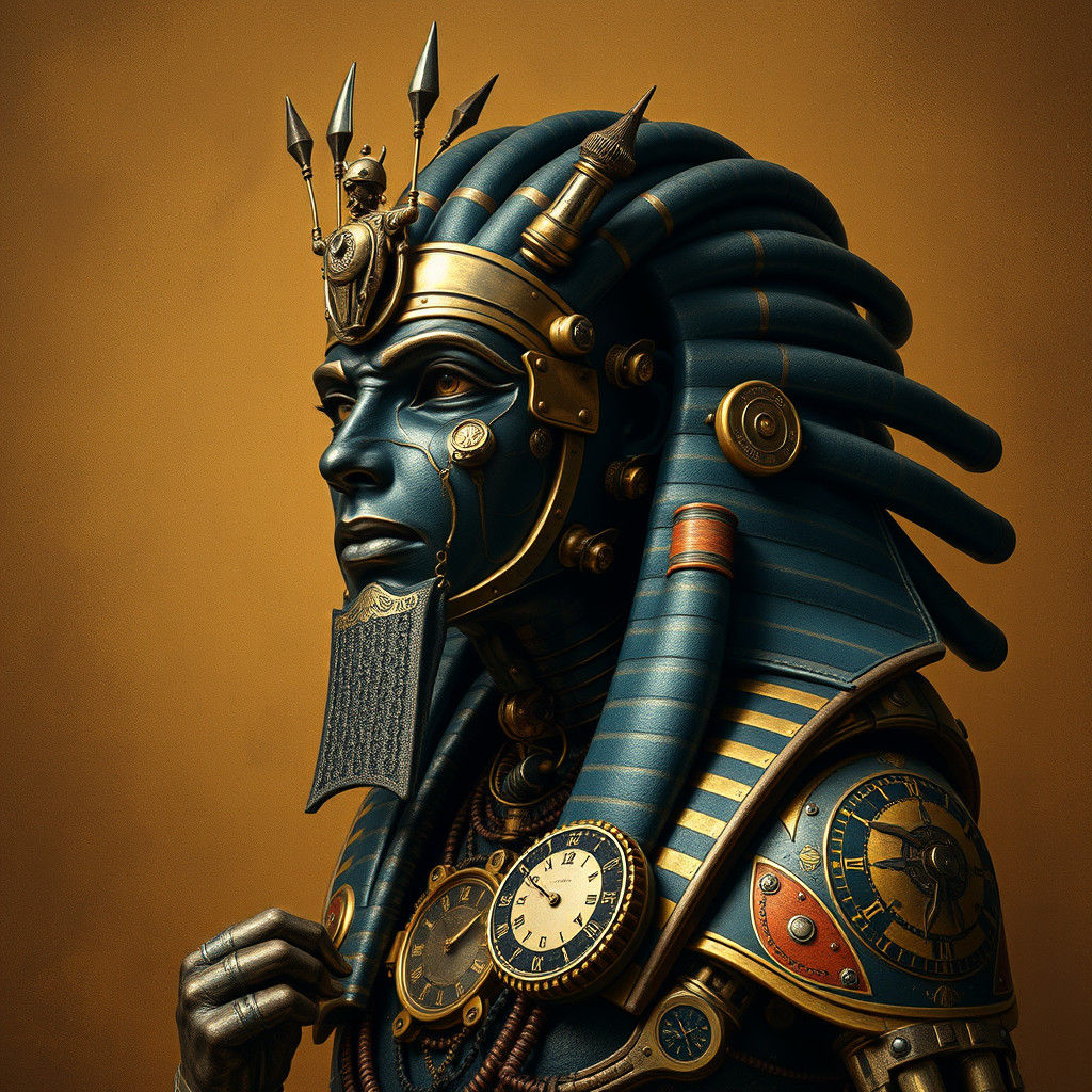 Osiris Steampunk God in Hyperreal Detail