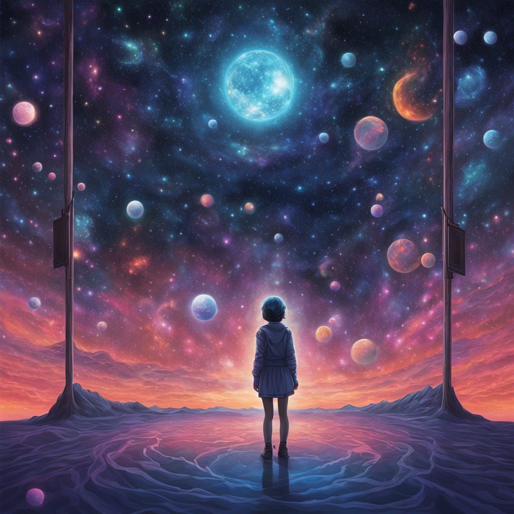 Ethereal Girl Tells Story in Cosmic Dust and Starlight