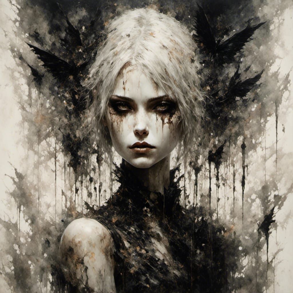 Girl Holds Hands with Darkness Personified