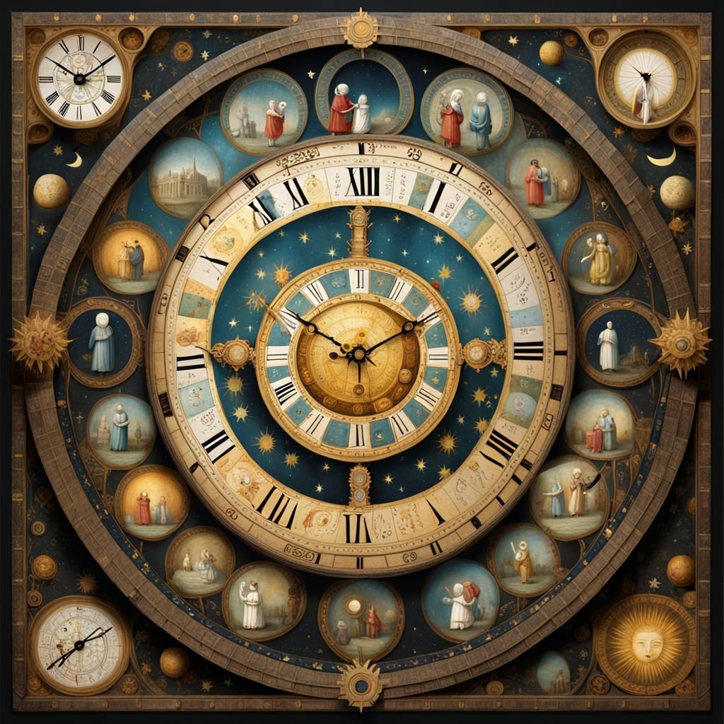 Ornate Astronomical Clock with Moving Figures